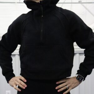 Black half zip hoodie